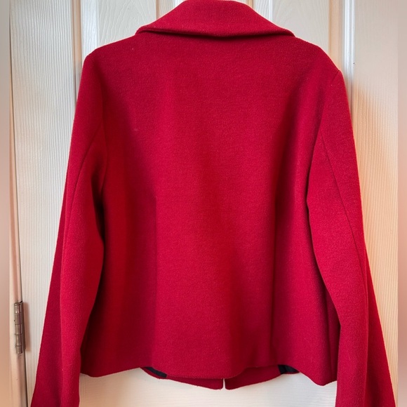 Karen Kane One button Blazer Red Ahead Wool career Coat Jacket Small - Picture 7 of 9